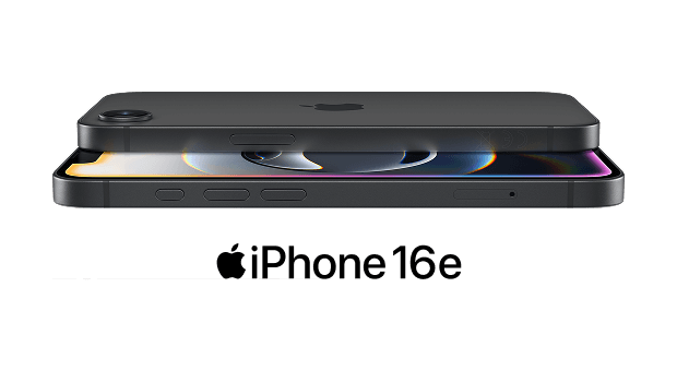 Available colours of iPhone 16e showing in black and white