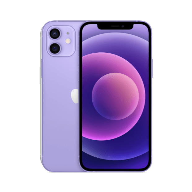 Three Business product image of a purple iPhone 12 business mobile phone