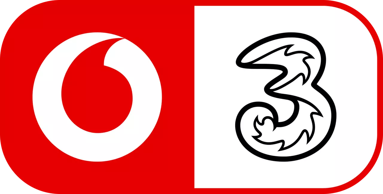 VodafoneThree logo