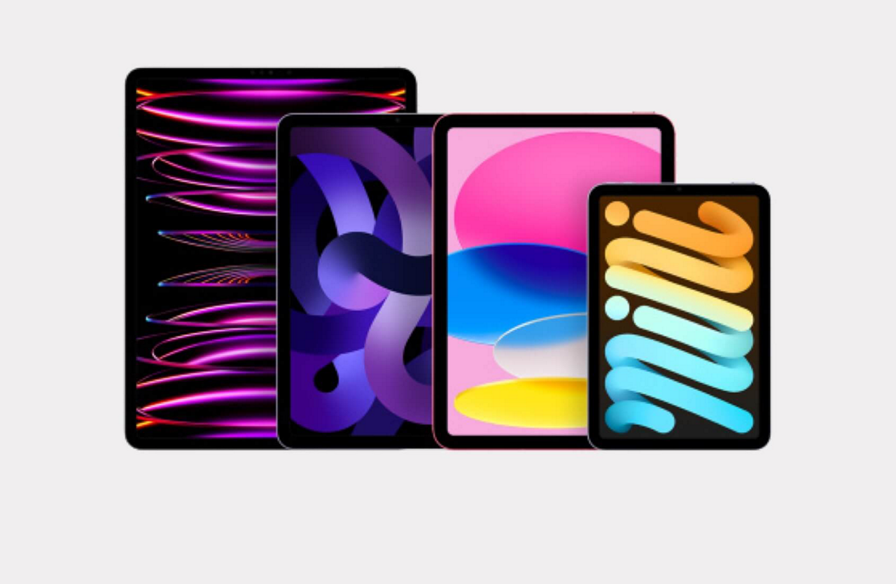 Image picturing a range of iPads