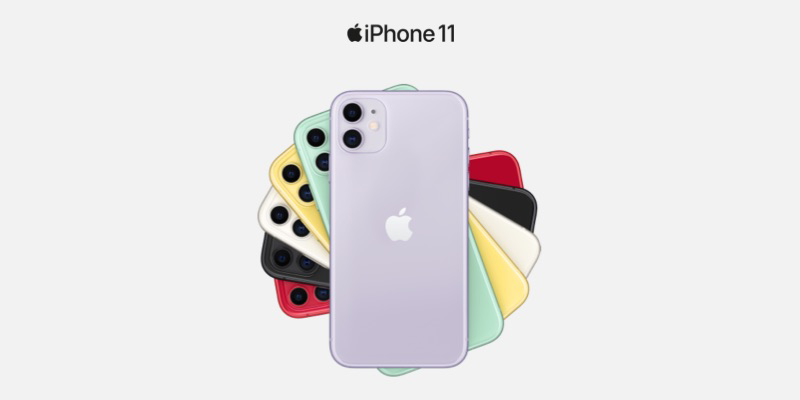 image of iPhone 11 in different colours