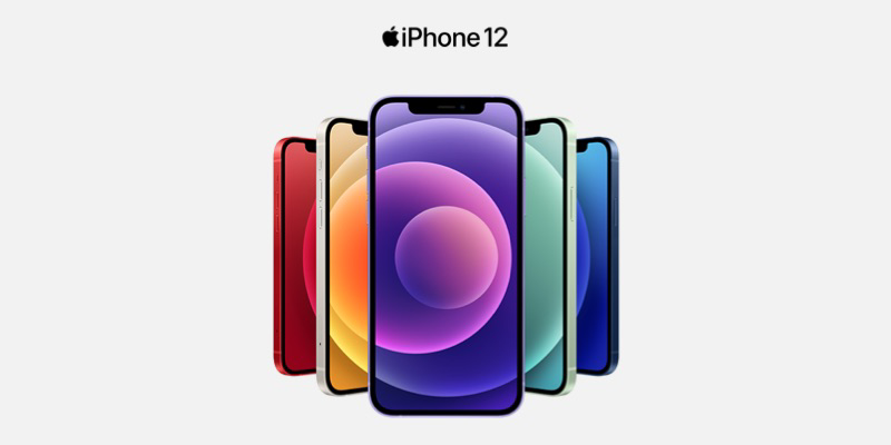 image of iPhone 12 in different colours