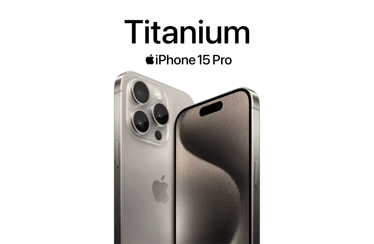 Titanium iPhone 15 Pro phone front and back