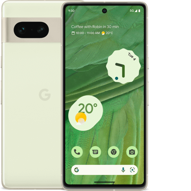 Google Pixel 7 front and back