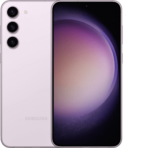 2 S23+ in lavender, shown front and back