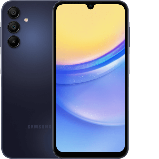 Front and rear view of Samsung Galaxy A15