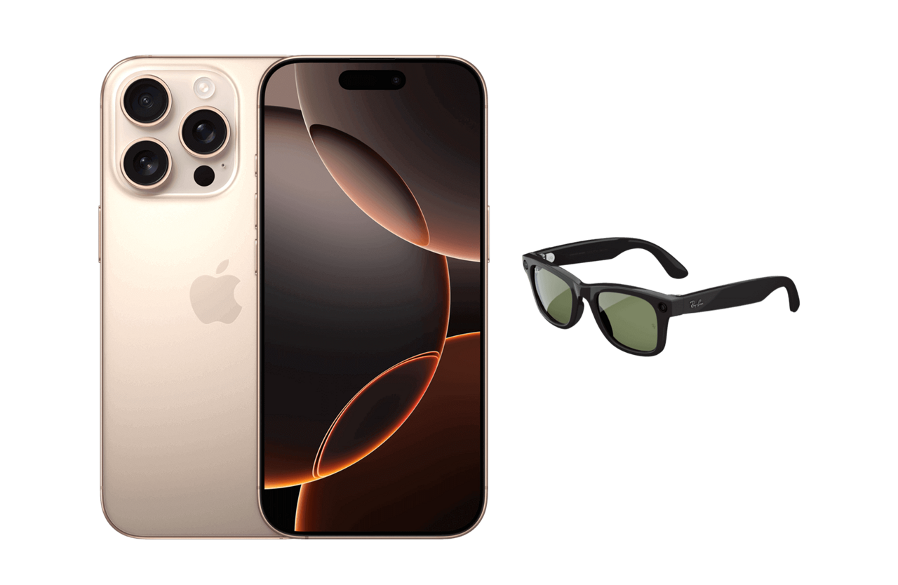 iPhone 16 Pro Max with Ray Ban Meta Glasses.
